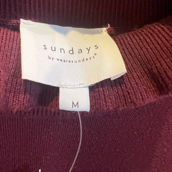 NWT new medium Anthropologie sundays Andes sweater dress burgundy mock neck - Picture 6 of 16